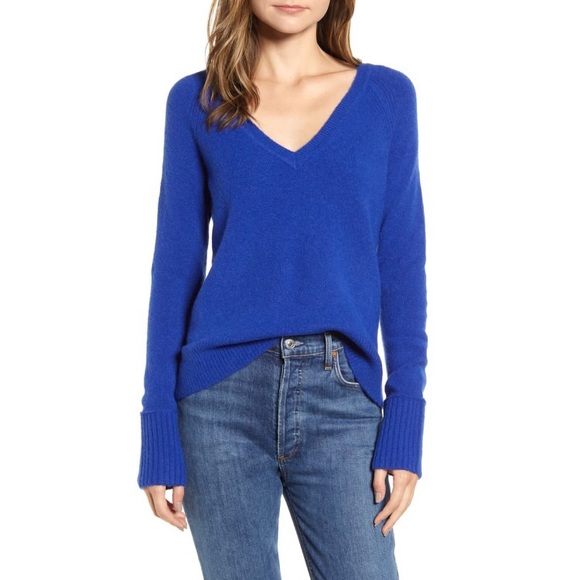 J. Crew Sweaters - J.Crew Blue V-Neck Sweater In Supersoft Yarn